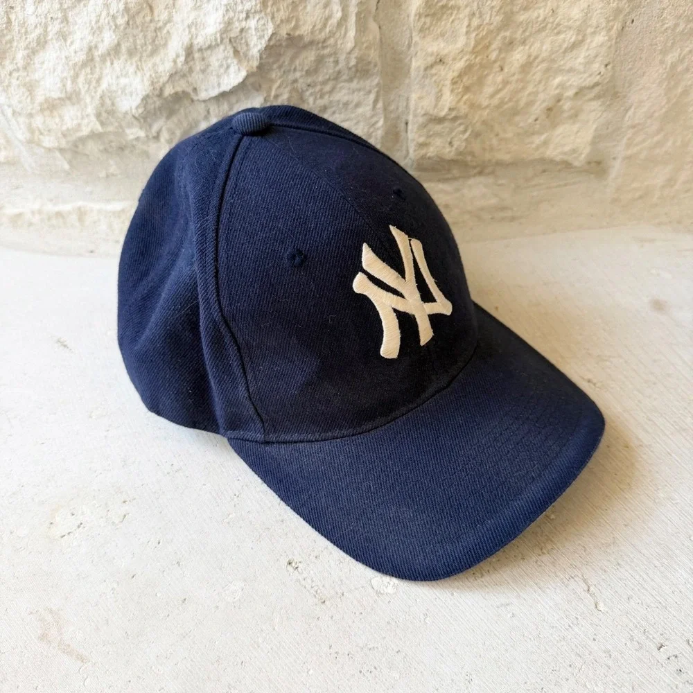 Hana‎ Sports New York Yankees Baseball Cap Navy Blue Wool Blend OSFA Hat